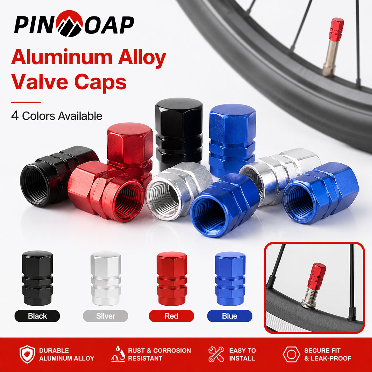 Motorcycle Valve Cover - PINMOAP 4/12PCS Tampas de Válvula Hexagonais